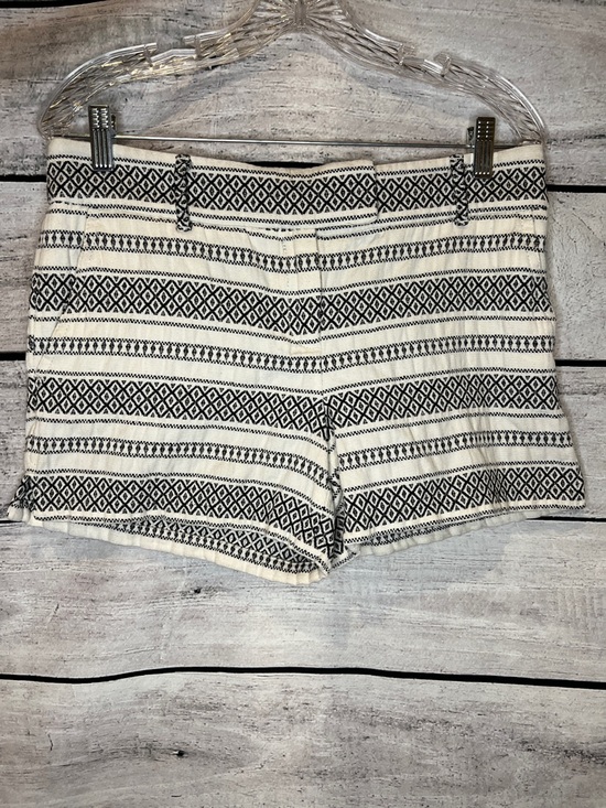 LOFT Pants - LOFT Tweed Riviera Stripe Diamond Pattern Black White Chino Shorts 100% Cotton